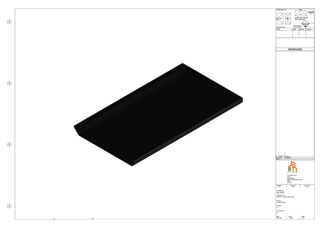 Aluminium Soffit - Type 2 - Stopend 300mm Length - Left Side