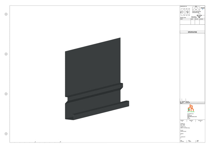 Aluminium Fascia Board - Type 2 - Straight 1000mm Length