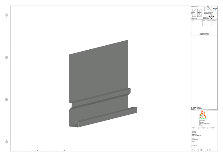 Aluminium Fascia Board - Type 2 - Straight 1000mm Length