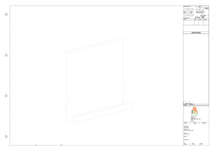 Aluminium Fascia Board - Type 2 - Straight 1000mm Length