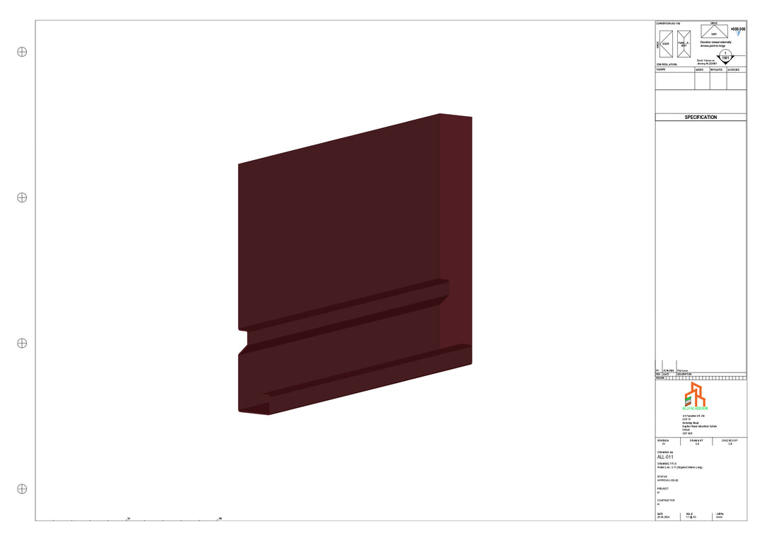Aluminium Fascia Board Stopend - Type 2 - 300mm - Left Side