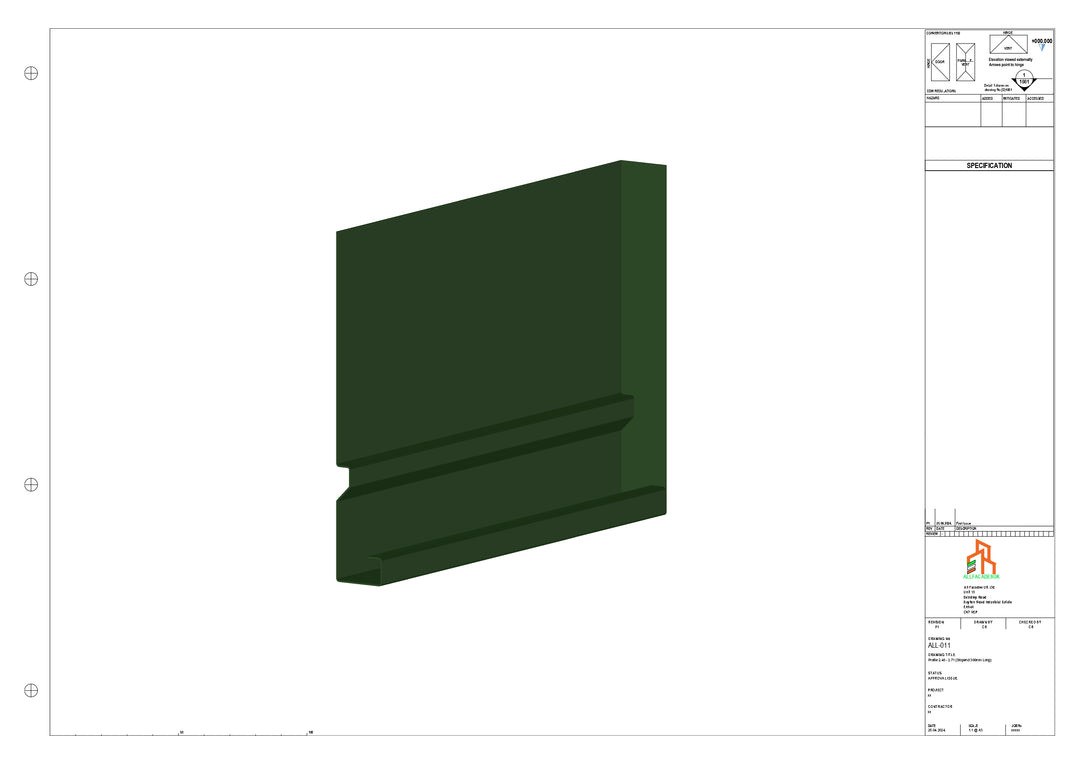 Aluminium Fascia Board Stopend - Type 2 - 300mm - Right Side