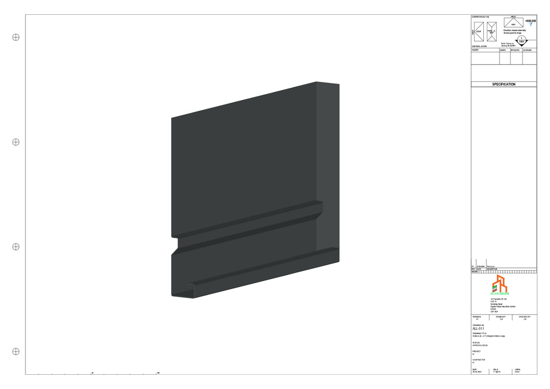 Aluminium Fascia Board Stopend - Type 2 - 300mm - Left Side