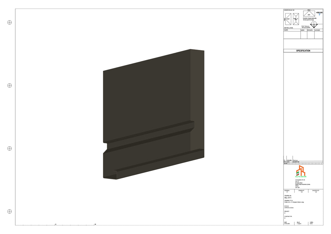 Aluminium Fascia Board Stopend - Type 2 - 300mm - Left Side