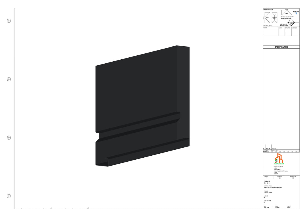 Aluminium Fascia Board Stopend - Type 2 - 300mm - Left Side