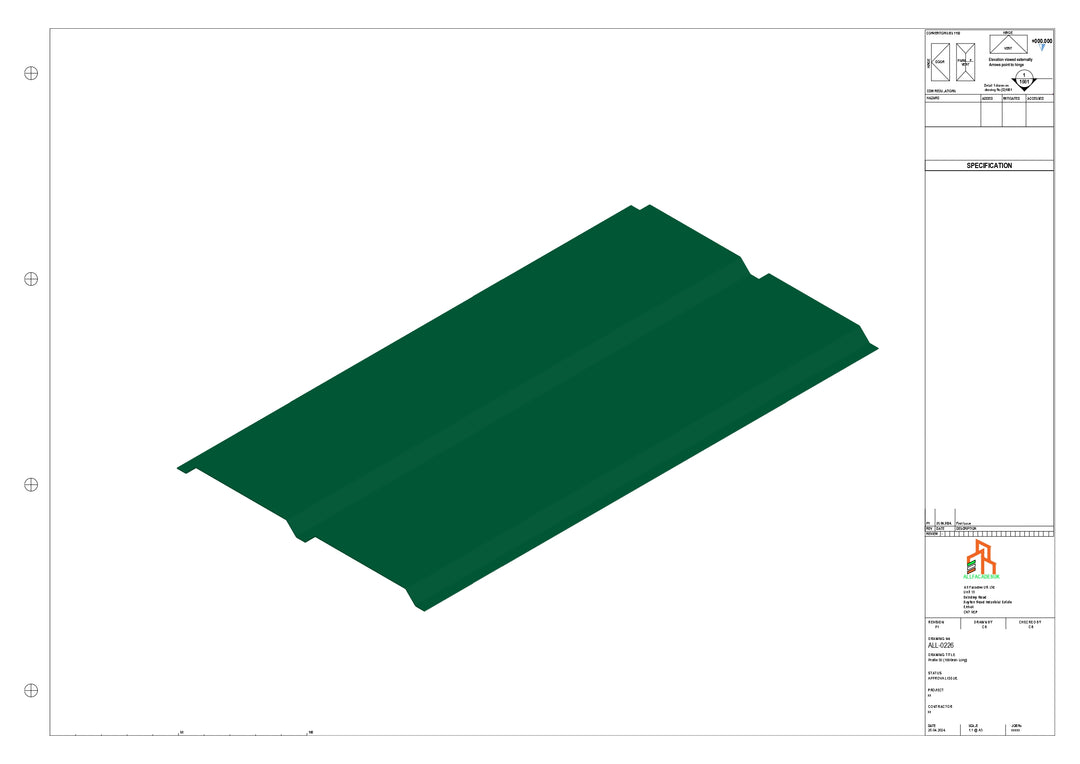 Aluminium Soffit - Type 3 - Straight 3000mm Length