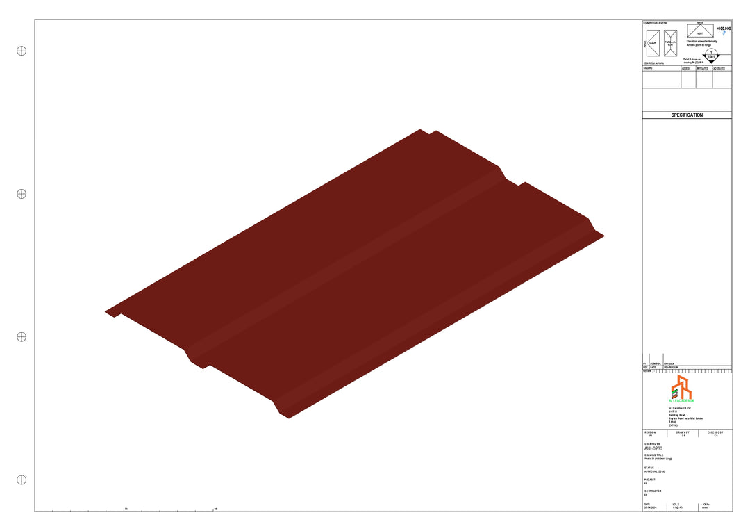Aluminium Soffit - Type 4 - Straight 1000mm Length