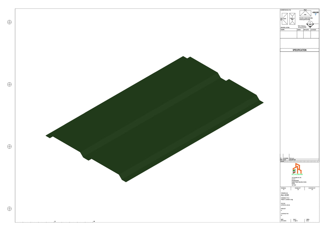 Aluminium Soffit - Type 4 - Straight 3000mm Length