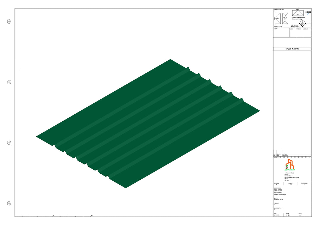 Aluminium Soffit - Type 5 - Straight 3000mm Length