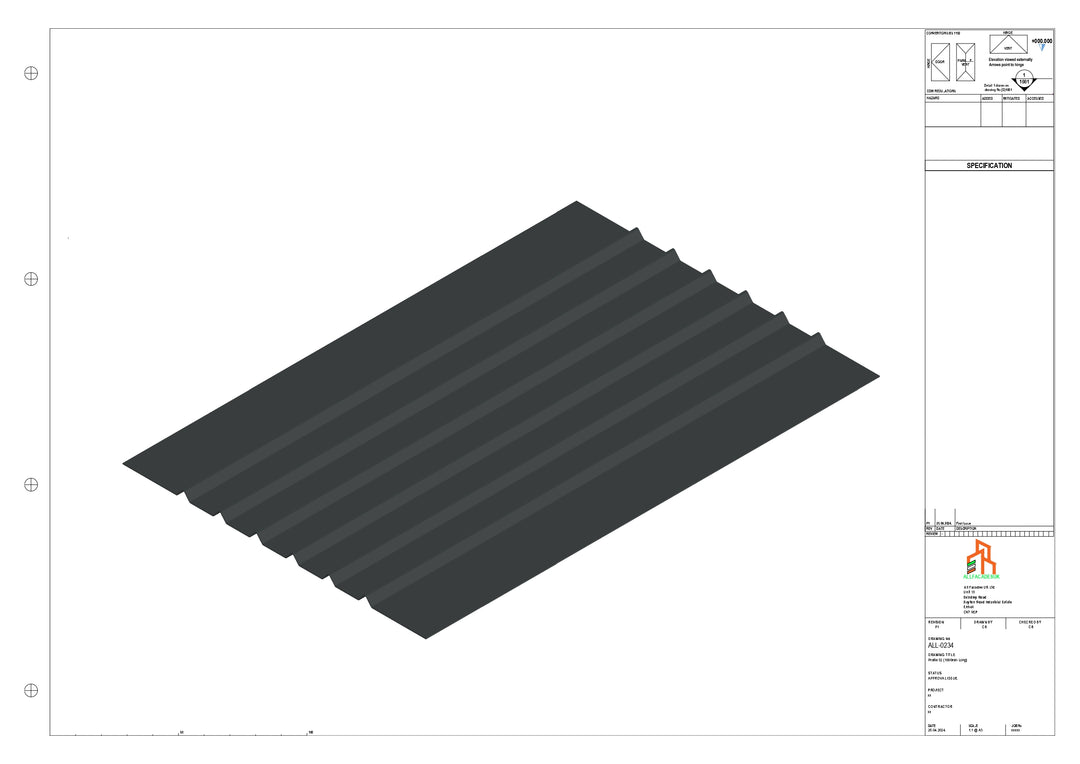 Aluminium Soffit - Type 5 - Straight 3000mm Length