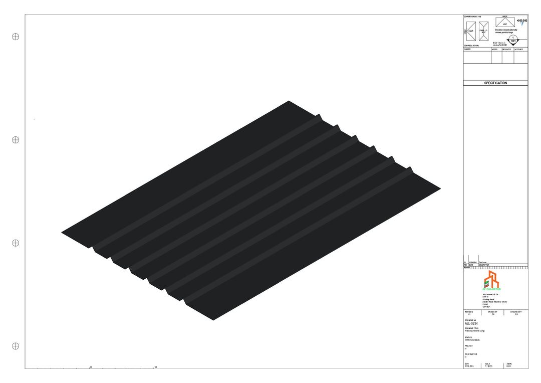 Aluminium Soffit - Type 5 - Straight 1000mm Length