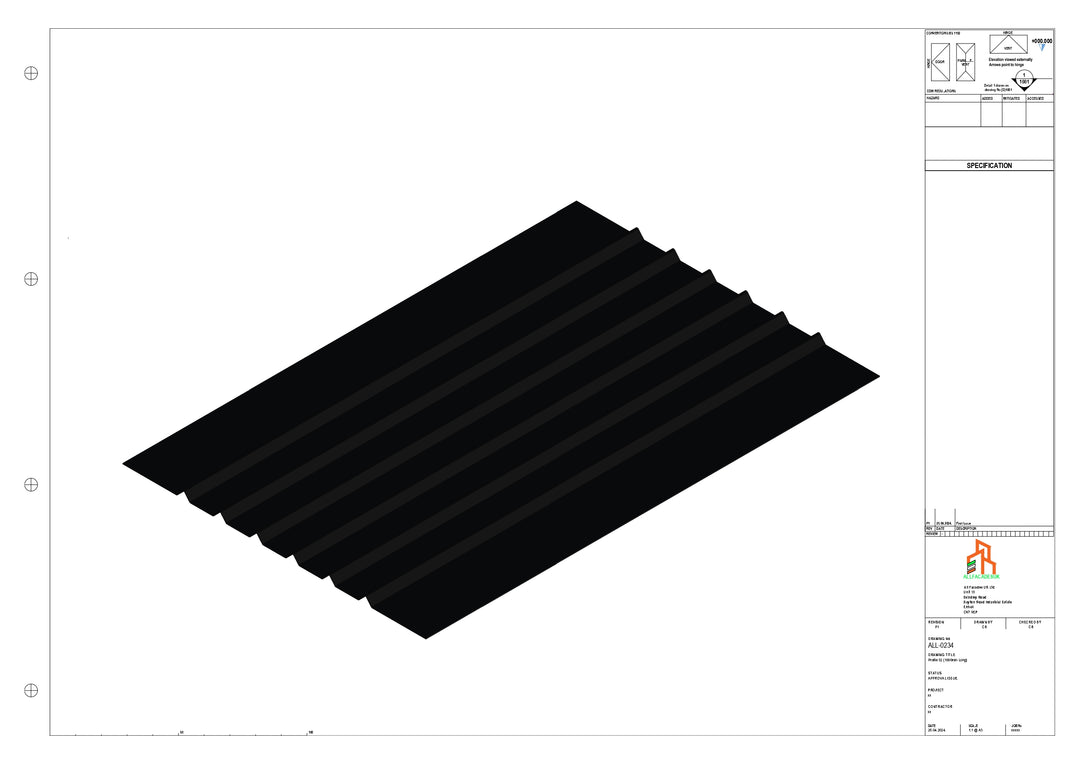 Aluminium Soffit - Type 5 - Straight 1000mm Length