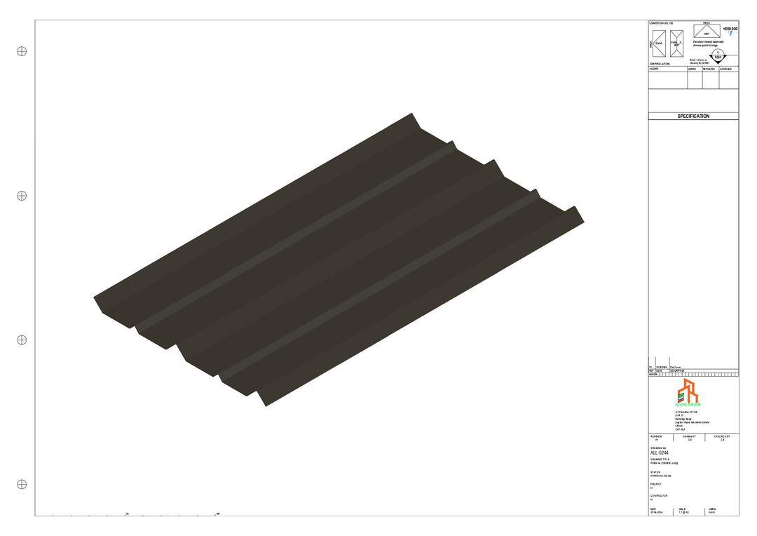 Aluminium Soffit - Type 7 - Straight 1000mm Length