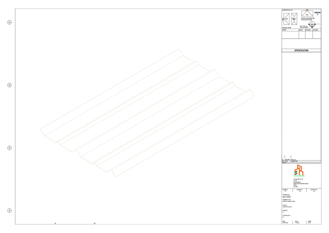 Aluminium Soffit - Type 7 - Straight 1000mm Length