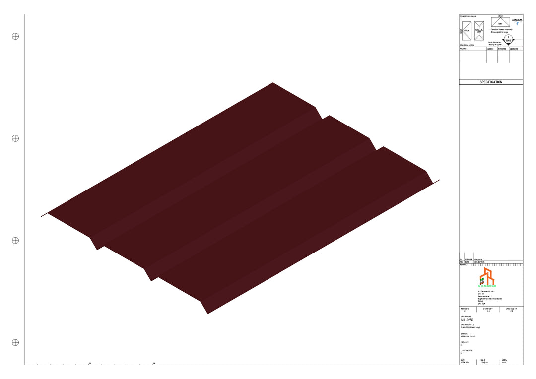 Aluminium Soffit - Type 8 - Straight 1000mm Length