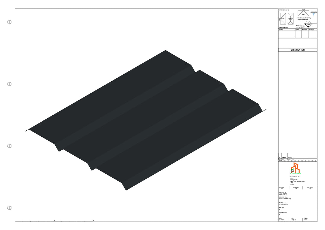 Aluminium Soffit - Type 8 - Straight 3000mm Length