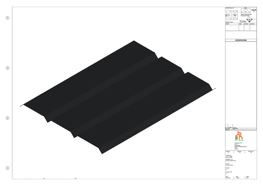 Aluminium Soffit - Type 8 - Straight 3000mm Length
