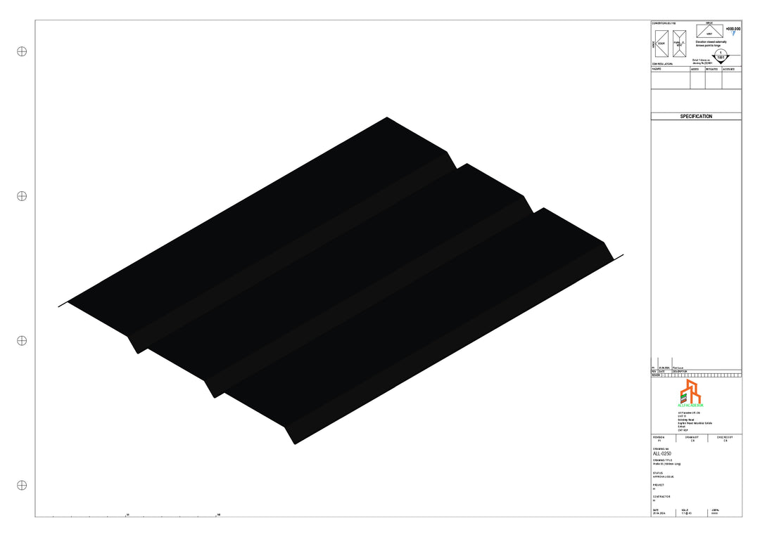 Aluminium Soffit - Type 8 - Straight 3000mm Length