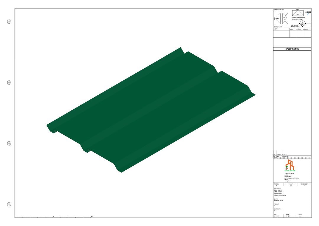 Aluminium Soffit - Type 9 - Straight 3000mm Length