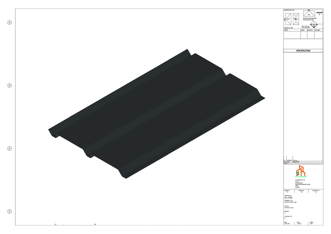 Aluminium Soffit - Type 9 - Straight 3000mm Length
