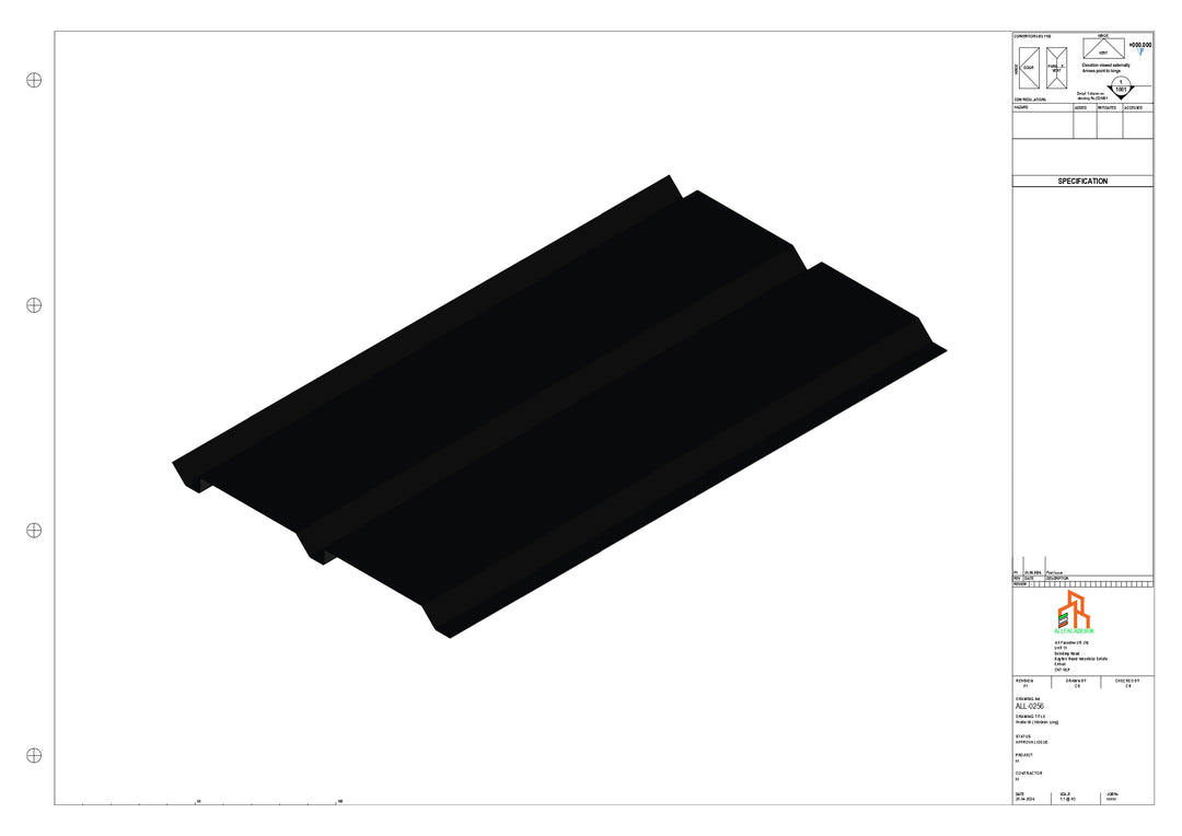 Aluminium Soffit - Type 9 - Straight 3000mm Length