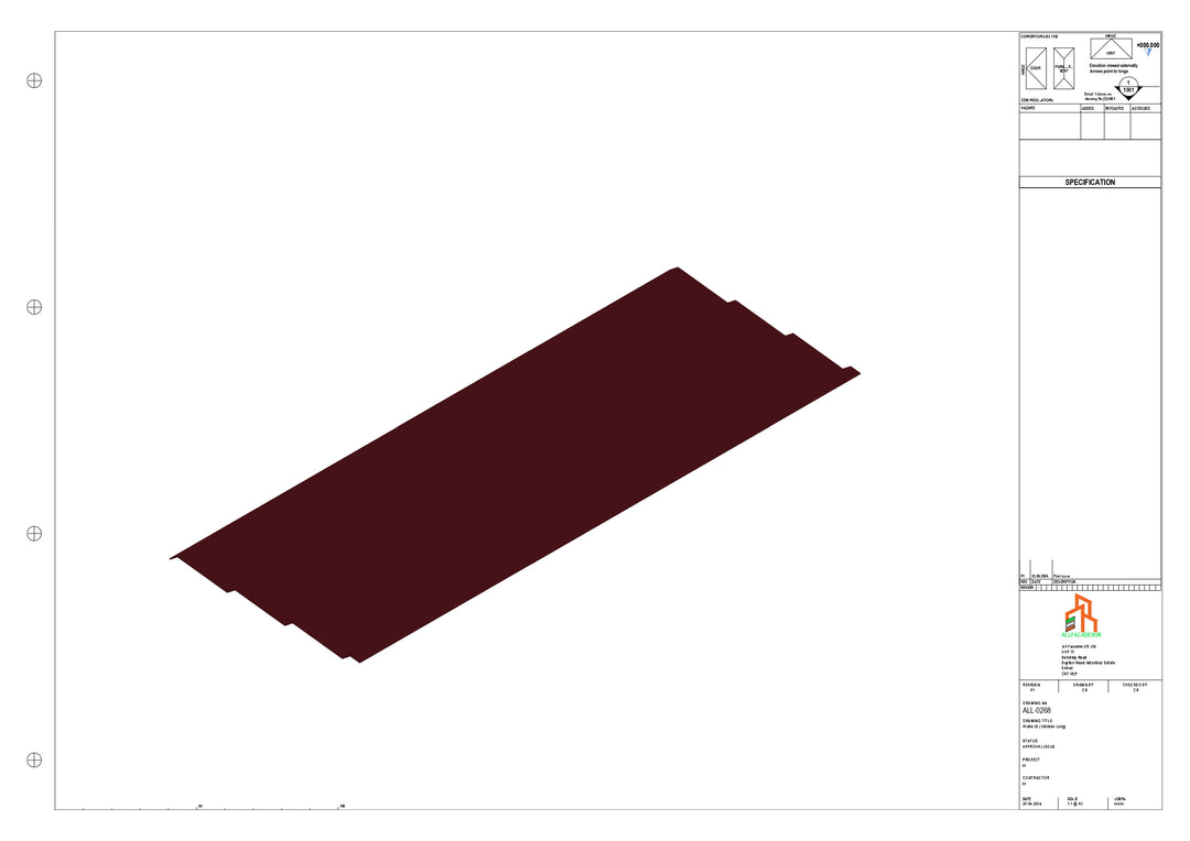 Aluminium Soffit - Type 11 - Straight 1000mm Length