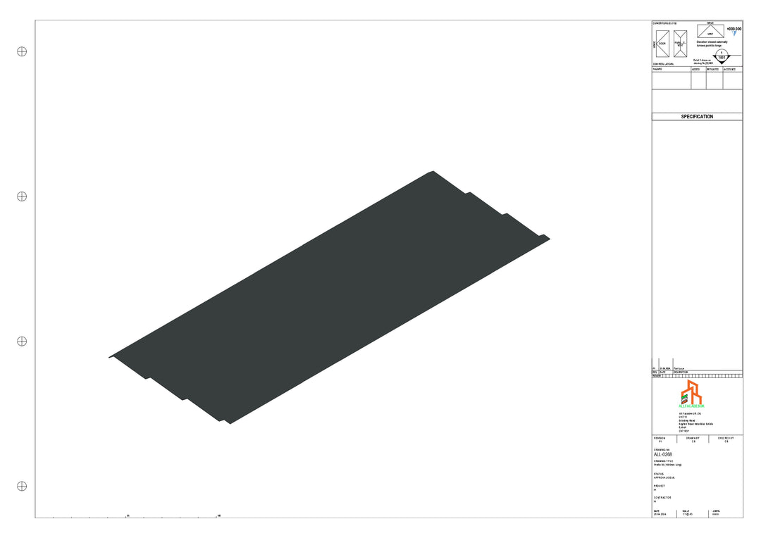 Aluminium Soffit - Type 11 - Straight 1000mm Length