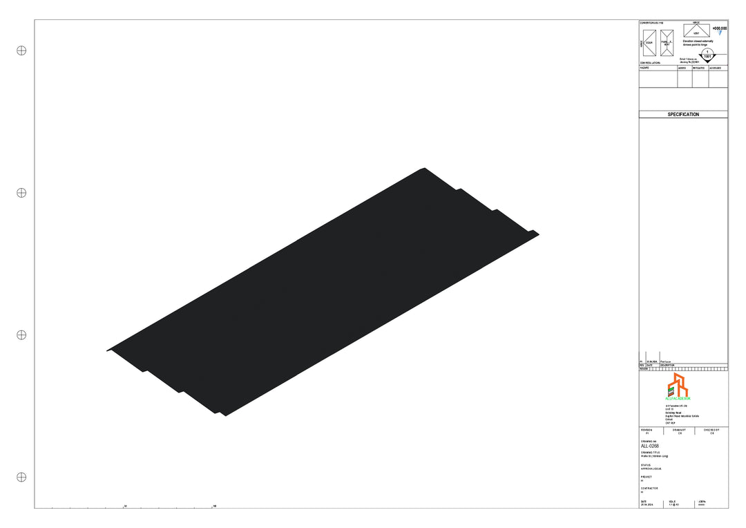 Aluminium Soffit - Type 11 - Straight 1000mm Length