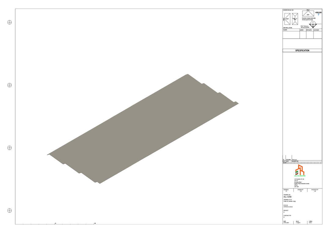 Aluminium Soffit - Type 11 - Straight 3000mm Length