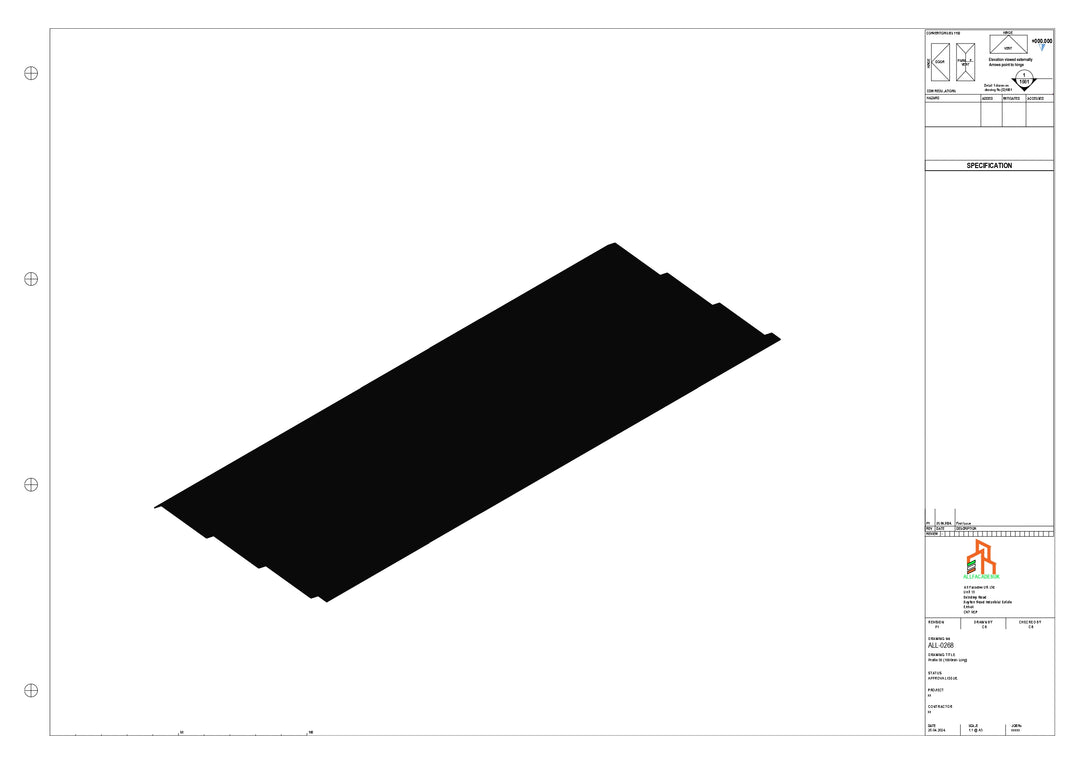 Aluminium Soffit - Type 11 - Straight 1000mm Length