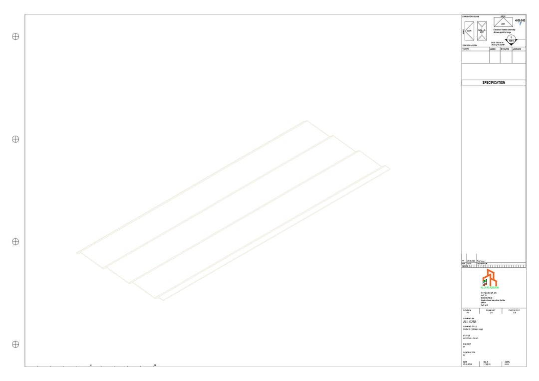 Aluminium Soffit - Type 11 - Straight 1000mm Length