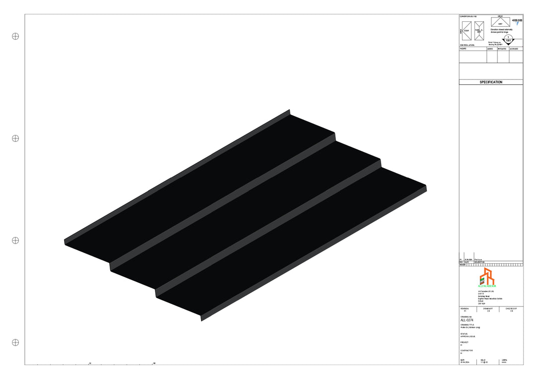 Aluminium Soffit - Type 12 - Straight 3000mm Length
