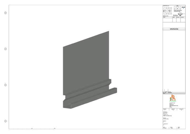 Aluminium Fascia Board - Type 3 - Straight 3000mm Length