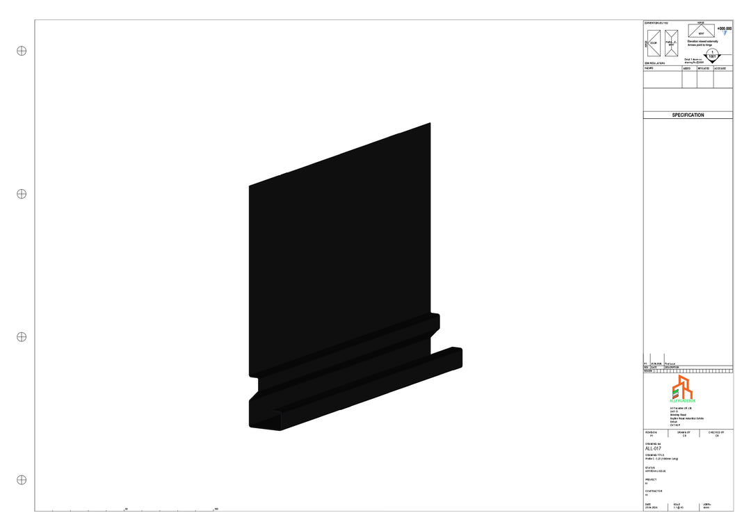 Aluminium Fascia Board - Type 3 - Straight 3000mm Length