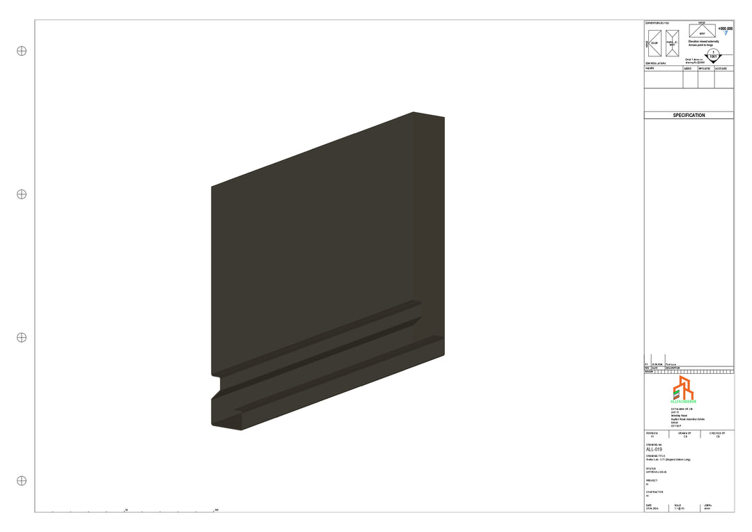 Aluminium Fascia Board Stopend - Type 3 - 300mm - Right Side
