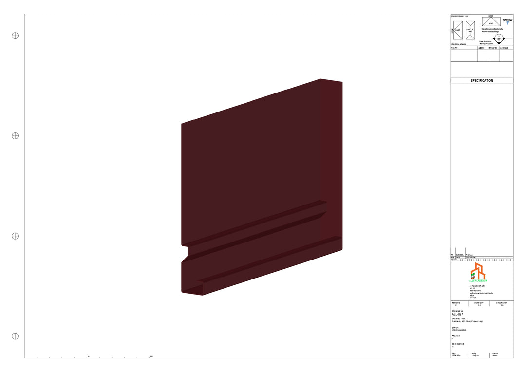 Aluminium Fascia Board Stopend - Type 4 - 300mm - Left Side