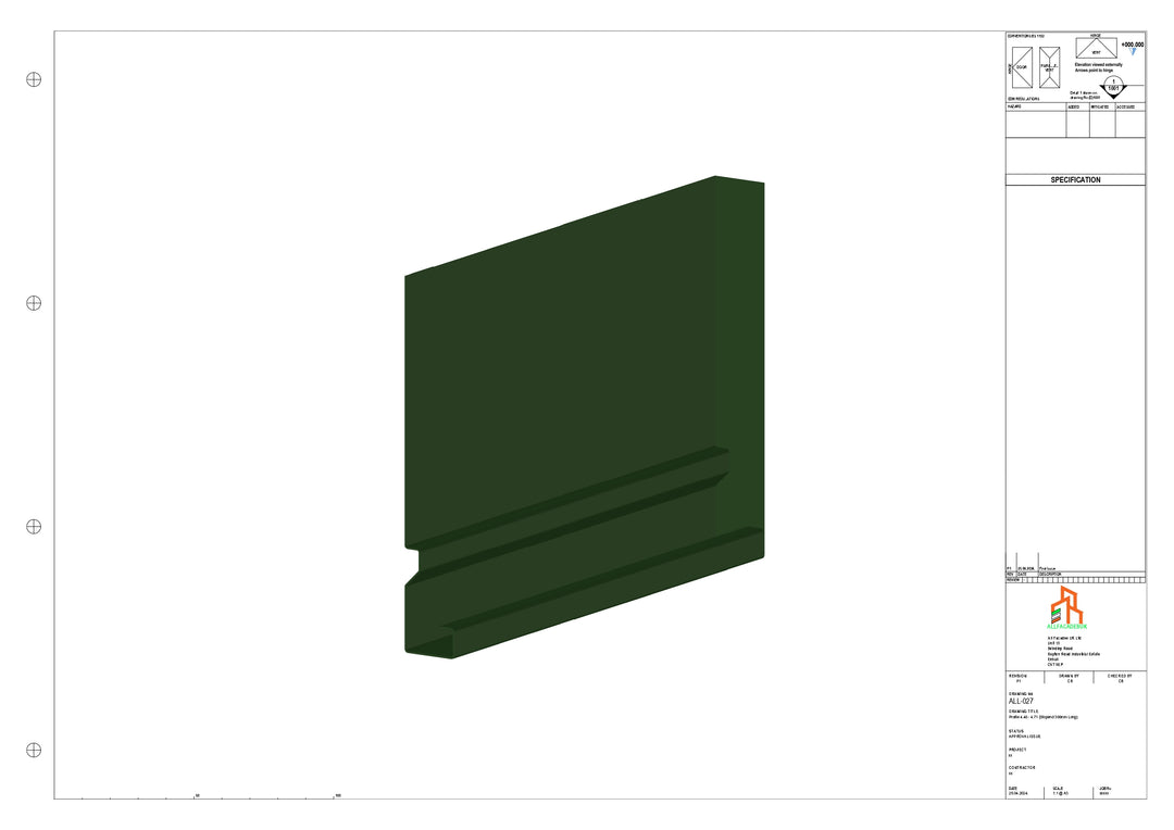 Aluminium Fascia Board Stopend - Type 4 - 300mm - Right Side