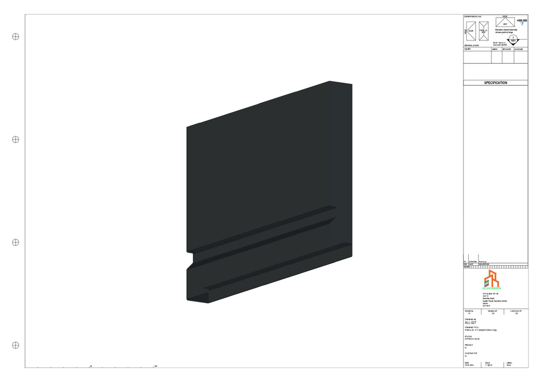 Aluminium Fascia Board Stopend - Type 4 - 300mm - Left Side