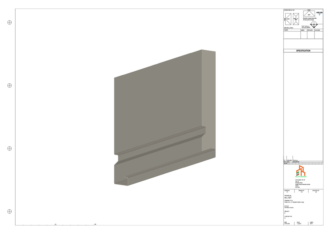 Aluminium Fascia Board Stopend - Type 4 - 300mm - Left Side