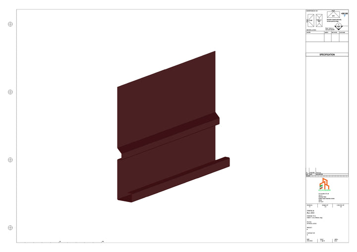 Aluminium Fascia Board - Type 5 - Straight 1000mm Length