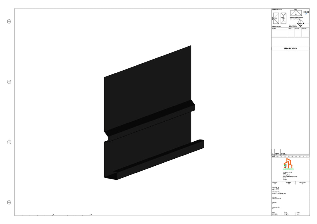 Aluminium Fascia Board - Type 5 - Straight 3000mm Length