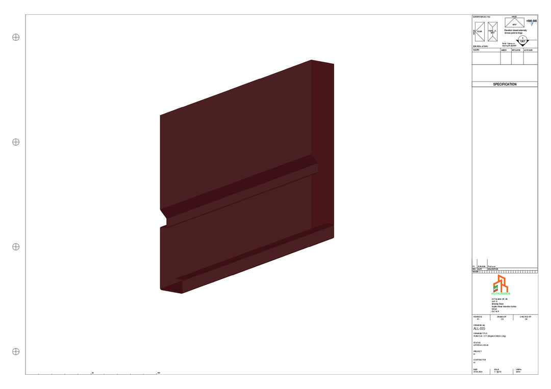 Aluminium Fascia Board Stopend - Type 5 - 300mm - Left Side