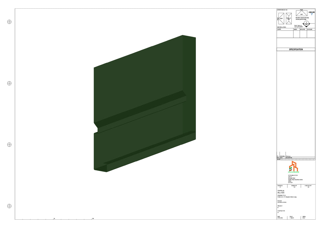 Aluminium Fascia Board Stopend - Type 5 - 300mm - Right Side