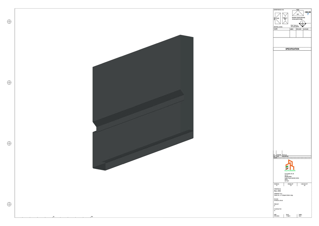Aluminium Fascia Board Stopend - Type 5 - 300mm - Left Side
