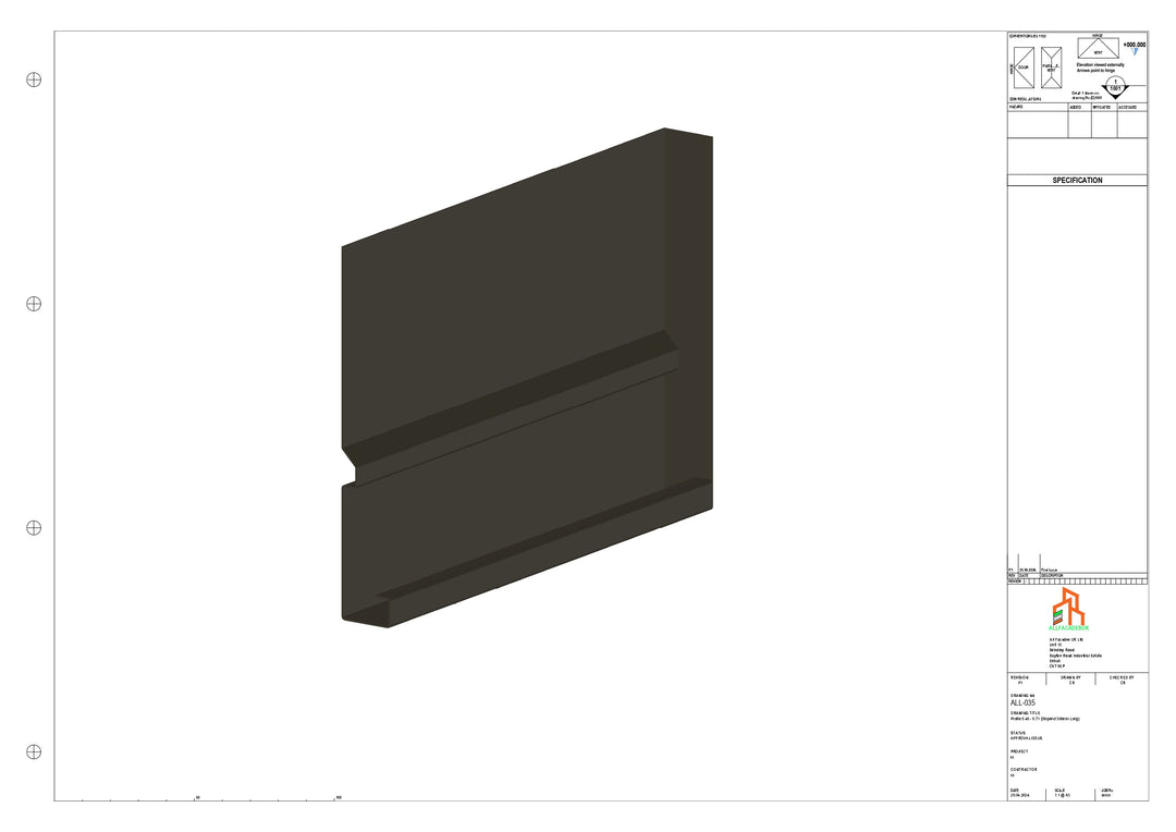 Aluminium Fascia Board Stopend - Type 5 - 300mm - Right Side