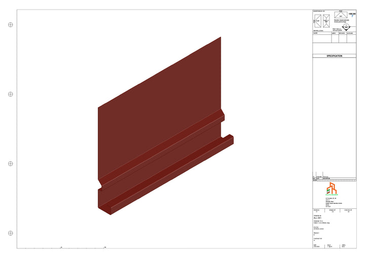 Aluminium Fascia Board - Type 6 - Straight 1000mm Length