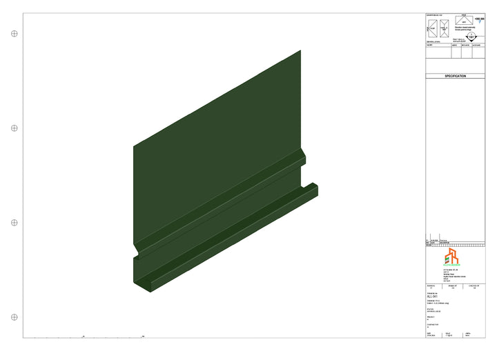Aluminium Fascia Board - Type 6 - Straight 1000mm Length