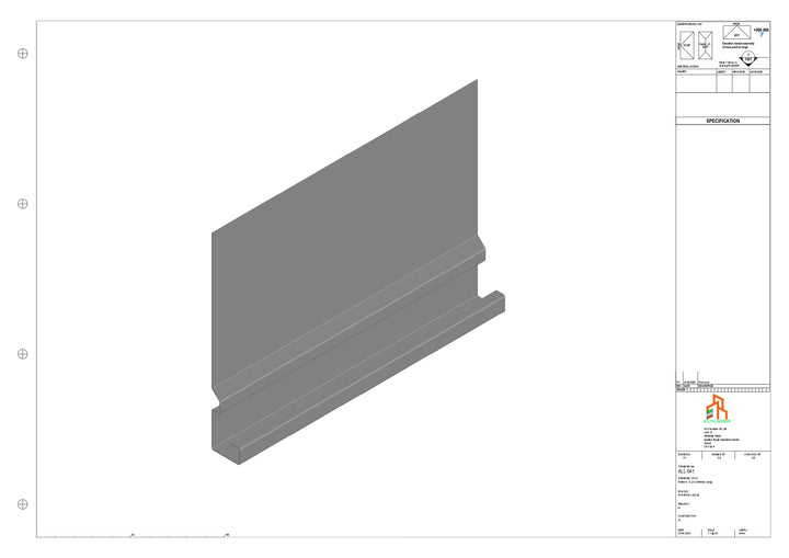 Aluminium Fascia Board - Type 6 - Straight 1000mm Length