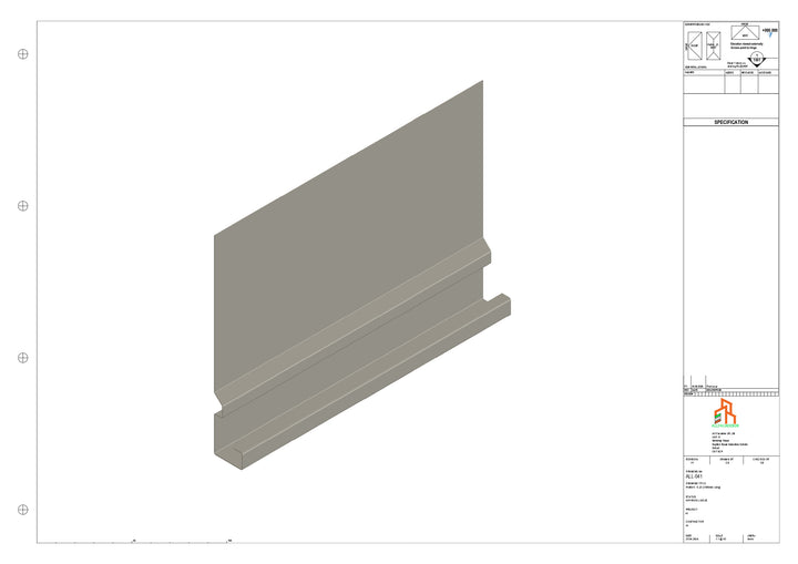 Aluminium Fascia Board - Type 6 - Straight 1000mm Length