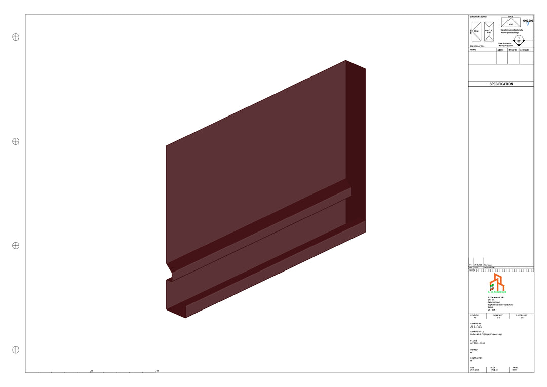 Aluminium Fascia Board Stopend - Type 6 - 300mm - Left Side
